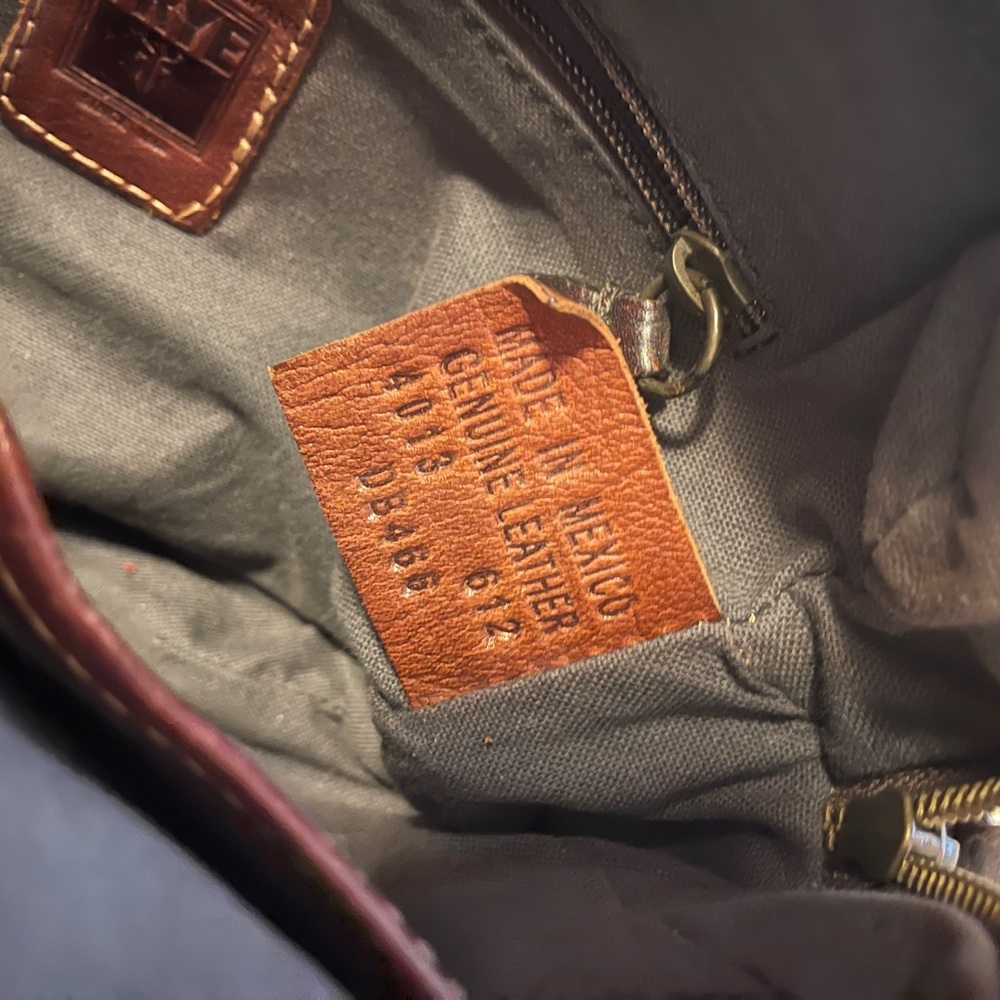 FRYE Dark Brown Studded Leather Satchel - Picture 10 of 11